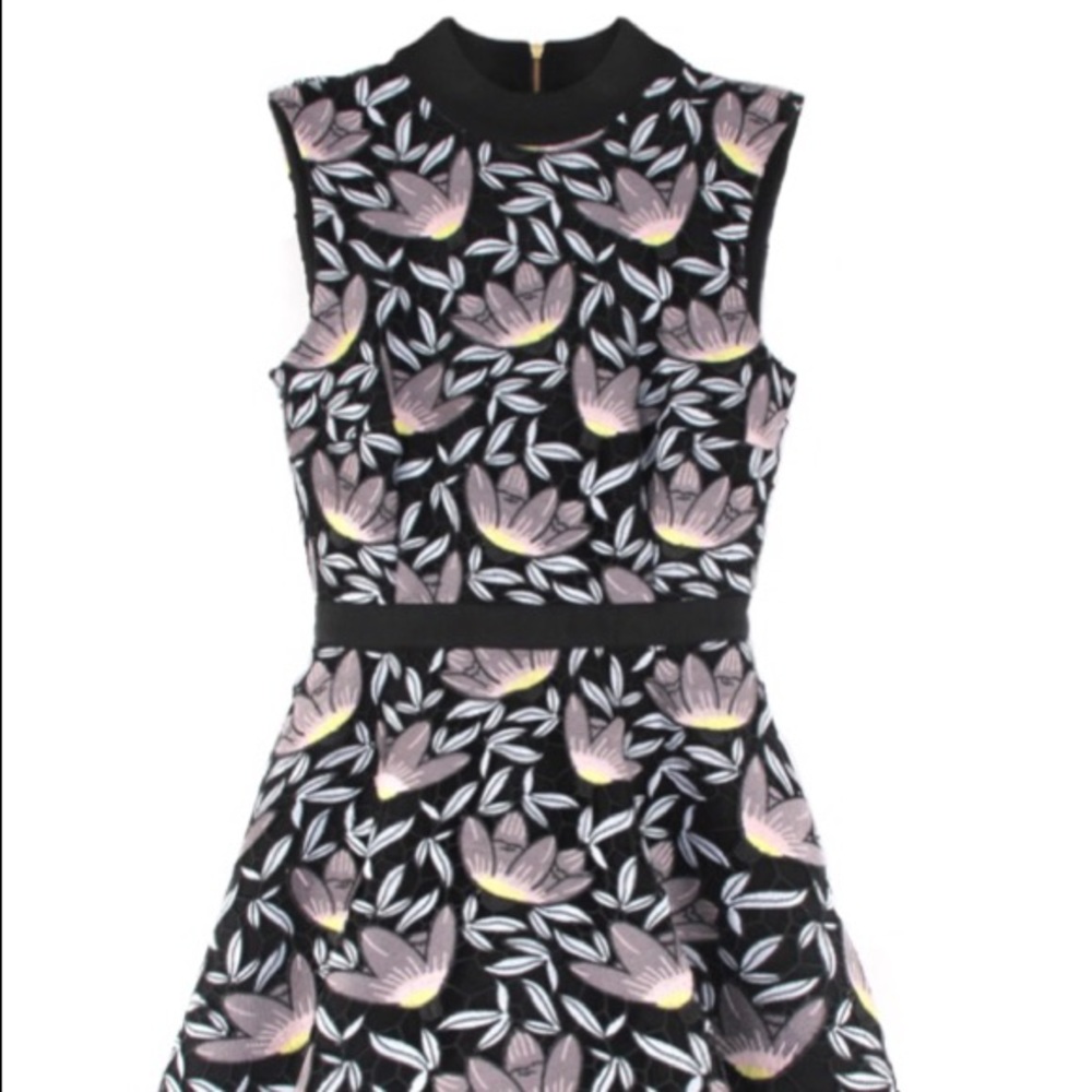 Self-Portrait Embroidered Peony Dress, Size 2